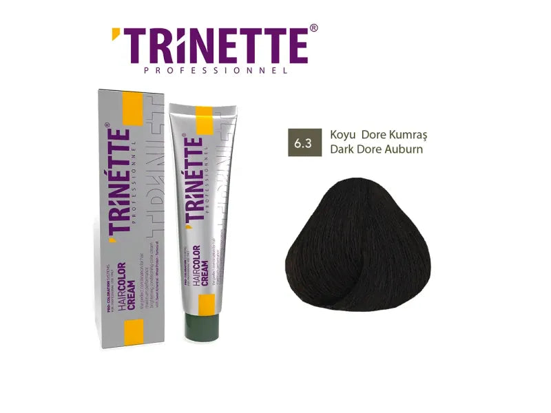 Trinette 6.3 Dunkel Gold Mahagoni Auburn Haarfarbe Creme 100ml für Glänzende Ergebnisse