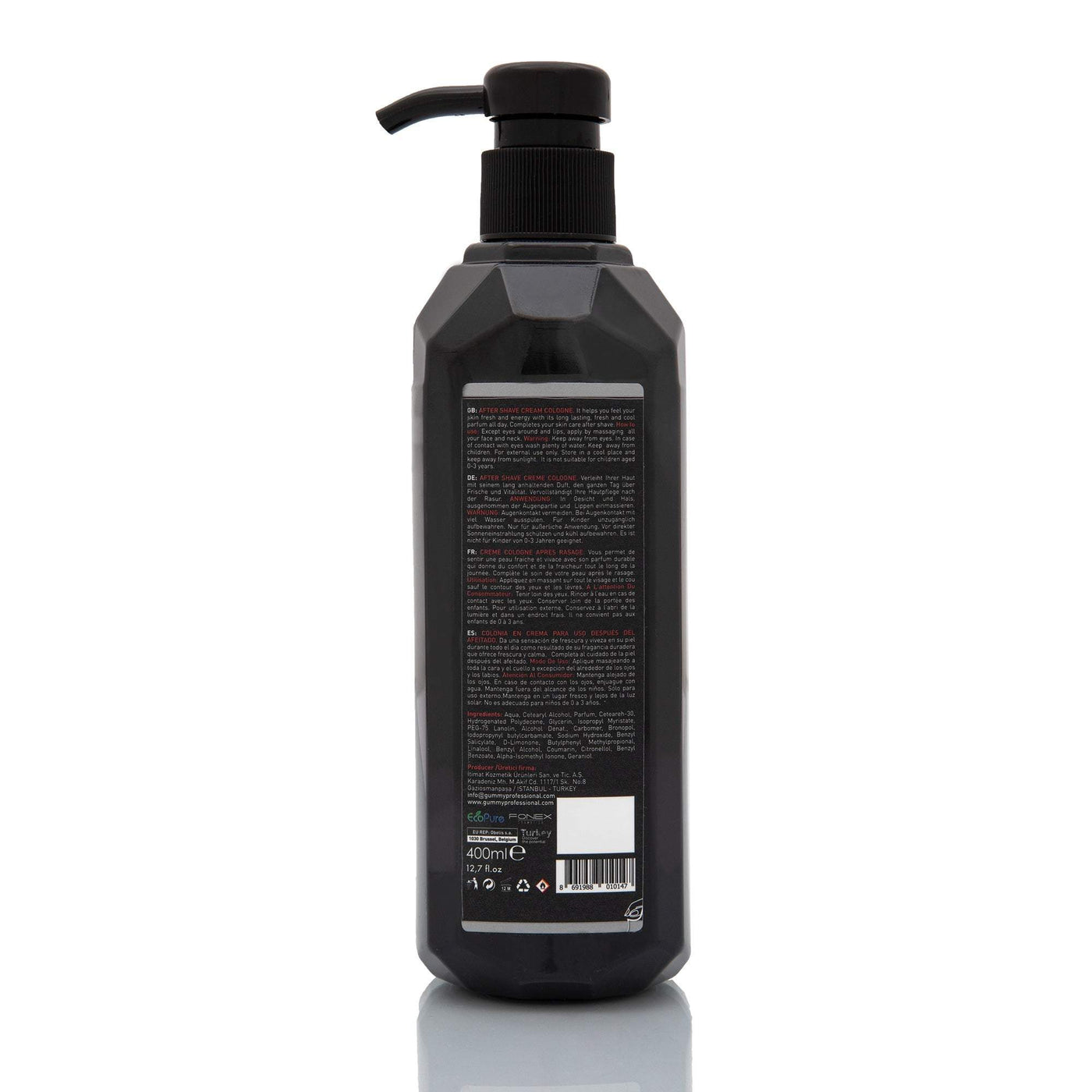 GUMMY CREAM COLOGNE 400 ML INVITEWIE BENUTZT MAN:
Warnung: Schutz vor Hitze und Licht. Vermeiden Sie den Kontakt mit Whit Eyes. Im Kontakt gründlich waschen. Von Kindern fernhalten.
PRODUKTBESCHREIBgummyOnKozmetikGUMMY CREAM COLOGNE
