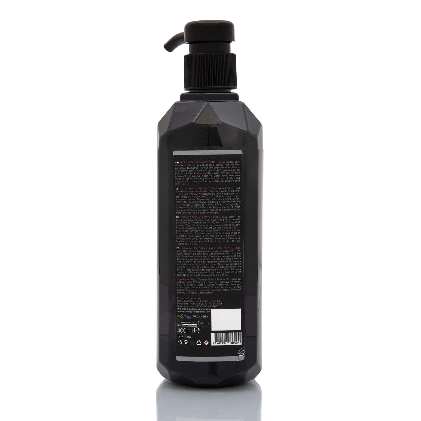 GUMMY CREAM COLOGNE 400 ML EXOTICWIE BENUTZT MAN:
Warnung: Schutz vor Hitze und Licht. Vermeiden Sie den Kontakt mit Whit Eyes. Im Kontakt gründlich waschen. Von Kindern fernhalten.
PRODUKTBESCHREIBgummyOnKozmetikGUMMY CREAM COLOGNE