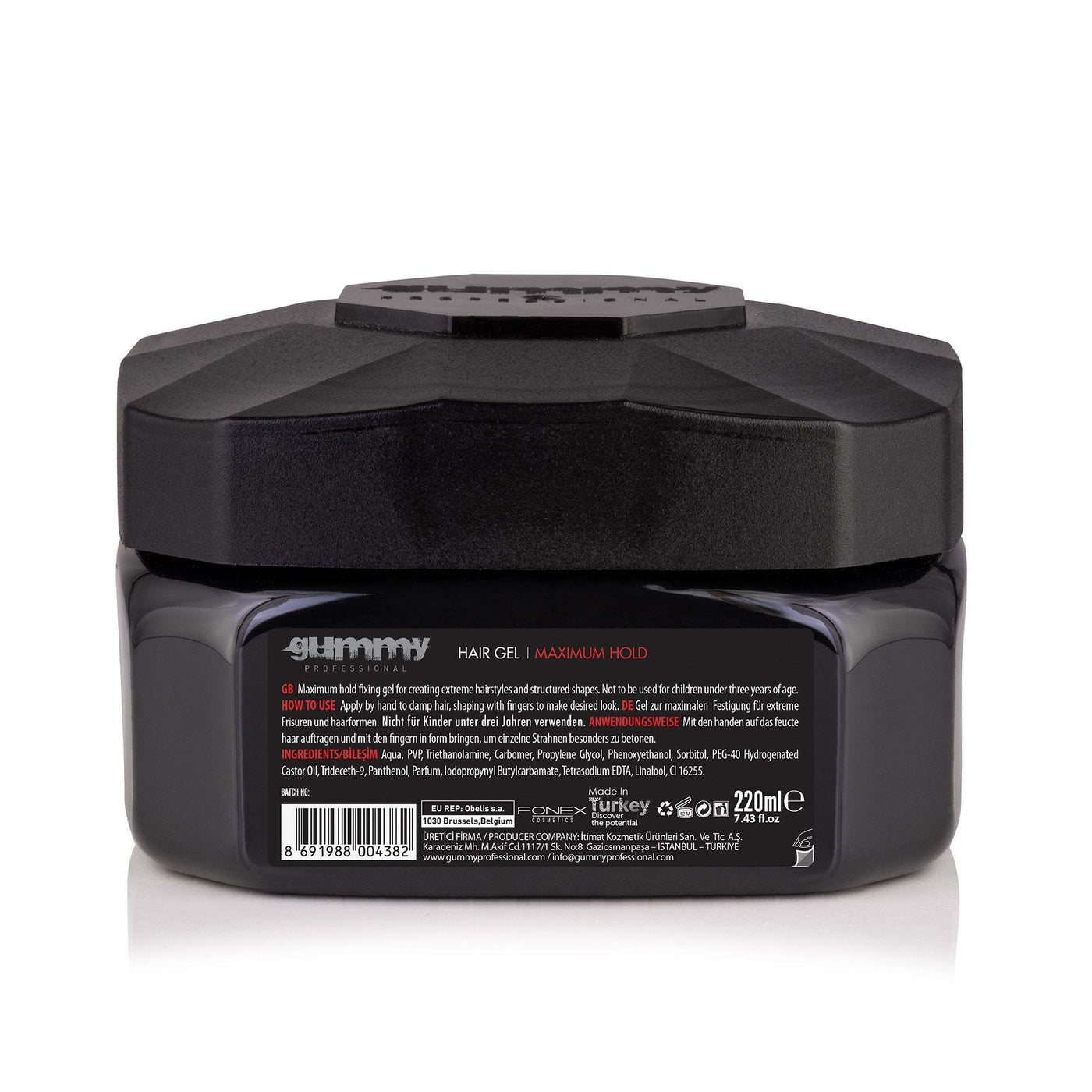 GUMMY HAARGEL 220 ML MAXIMAL HOLDWIE BENUTZT MAN:
Tragen Sie von Hand auf feuchte Haare auf und formen Sie sie mit den Fingern, um den gewünschten Look zu erzielen.
PRODUKTBESCHREIBUNG:
Es ist idealgummyOnKozmetikGUMMY HAARGEL 220 ML