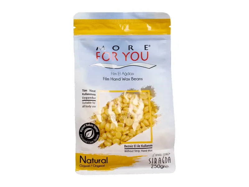 More For You Natürliche Film-Hand-Wachsbohnen – Sanfte Gelbe Haarentfernung 250g