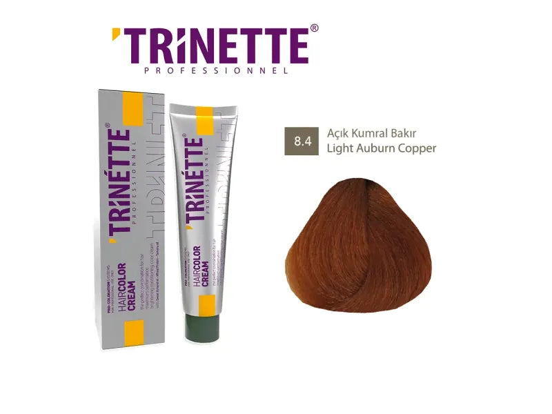 TRINETTE Haarfarbe Creme 8.4: Strahlendes Helles Auburn Kupfer für lebendige 100ml Haarfarbe
