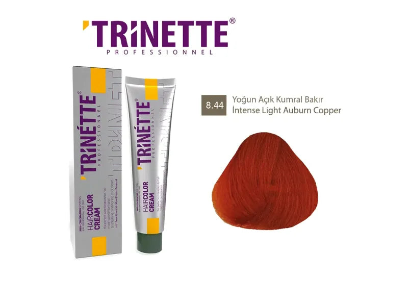TRINETTE Haarfarbe Creme: Intensives Helles Rotbraun Kupfer 8.44 – 100ml Glanz