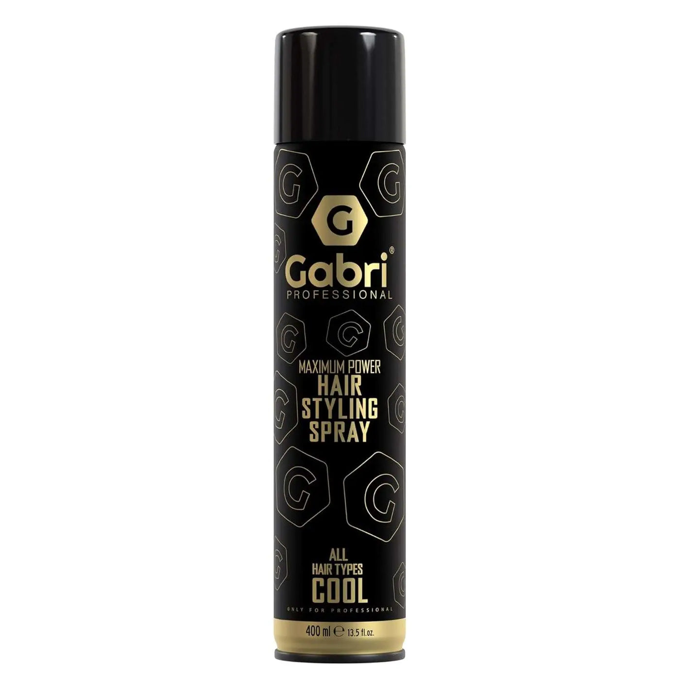 Gabri Hair Styling Spray 400ml bottle for long-lasting styles without stickiness, perfect for daily use.