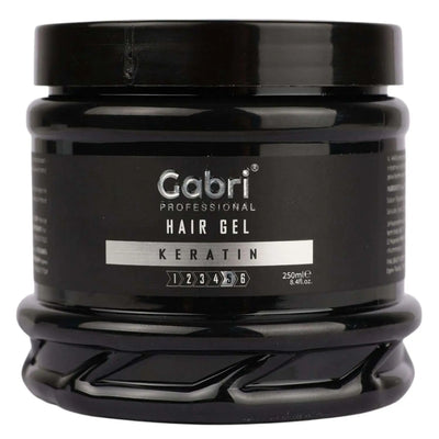 Gabri Professional Hair Gel Series – 250ml, provides strong hold and shine for all hair types.