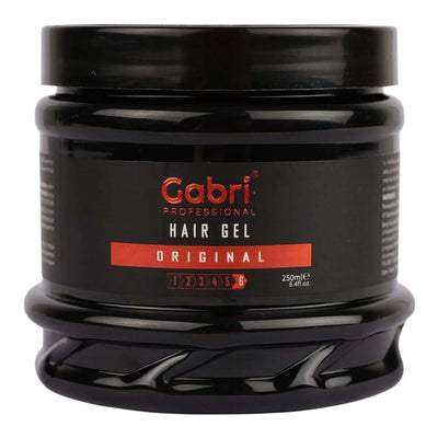 Gabri Professional Hair Gel Series 250ml for strong hold, shine, and frizz protection.