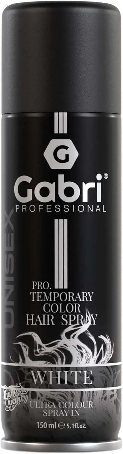 Gabri Color Hair Spray 150ml can, black packaging, temporary hair color product.