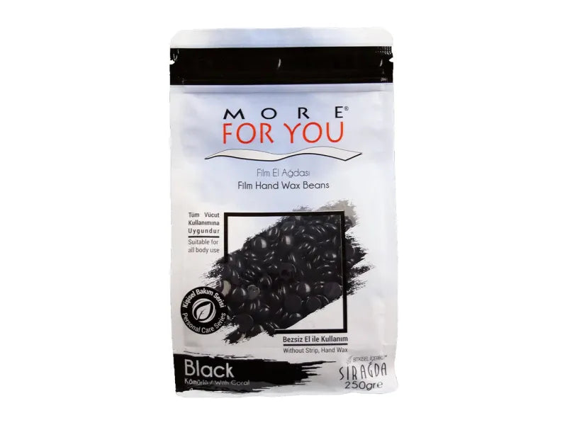 More For You Schwarze Filmwachs Handbohnen 250g | Sanfte, Streifenlose Haarentfernung