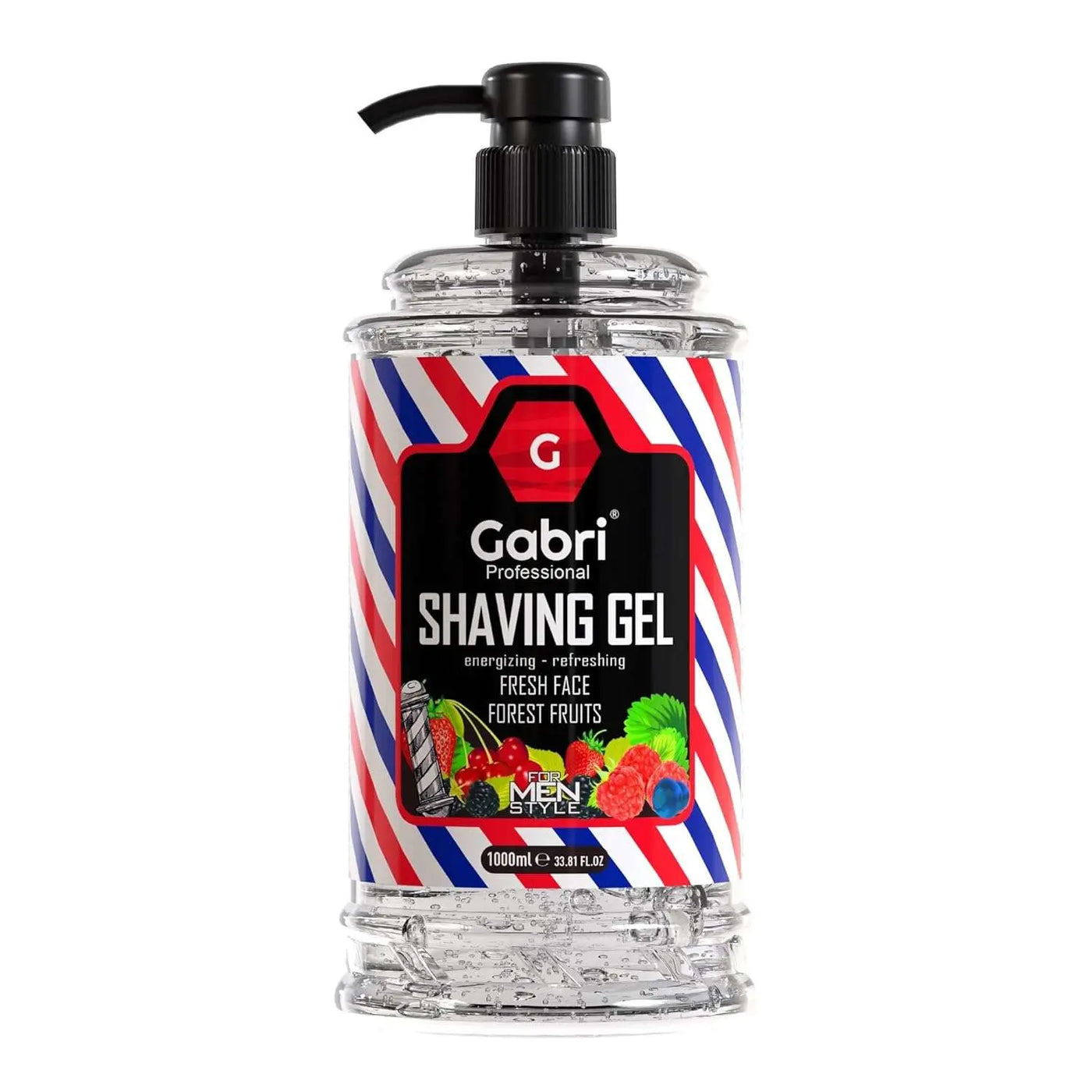 Gabri Rasiergel Shaving Gel 1000 ml with Forest Fruits scent for a gentle, refreshing shave.
