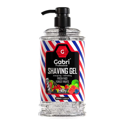 Gabri Rasiergel Shaving Gel 1000 ml with Forest Fruits scent for a gentle, refreshing shave.