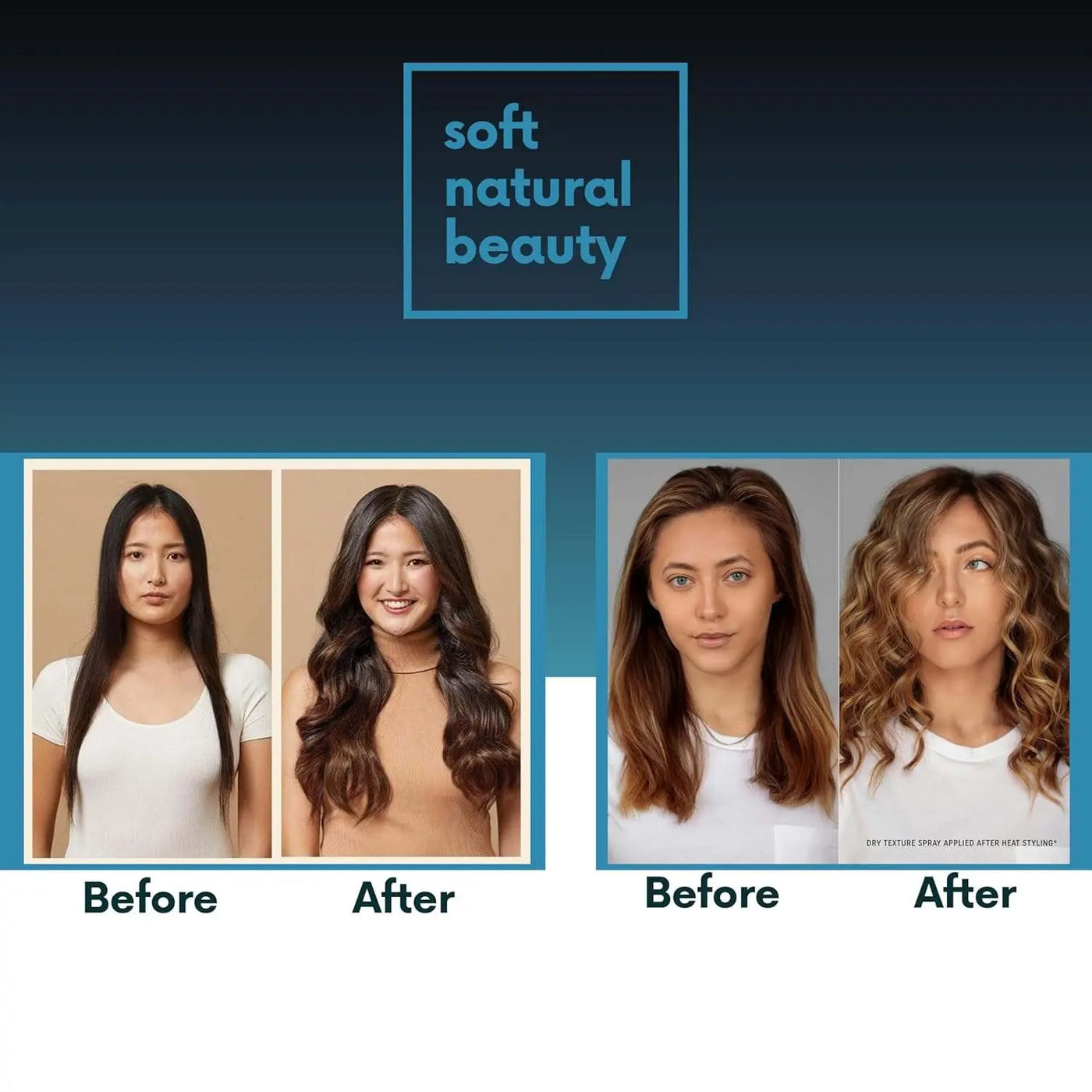 Before and after images showcasing hair transformation using Morfose Ultra Strong Haarspray.