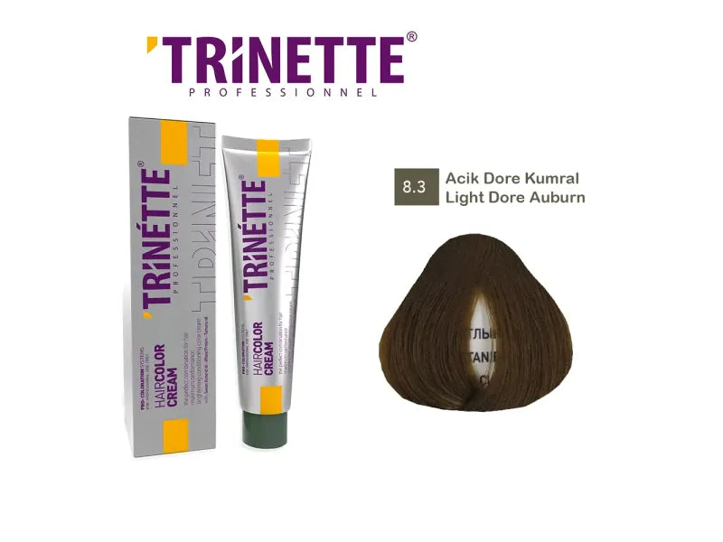 TRINETTE 8.3 Helles Goldblond Mahagoni Haarcreme 100ml für strahlende Farbergebnisse