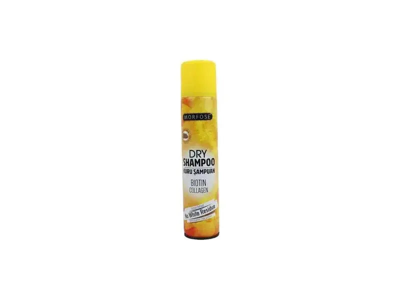 Morfose Collagen Trockenshampoo 200ml bottle with vibrant yellow cap and label.