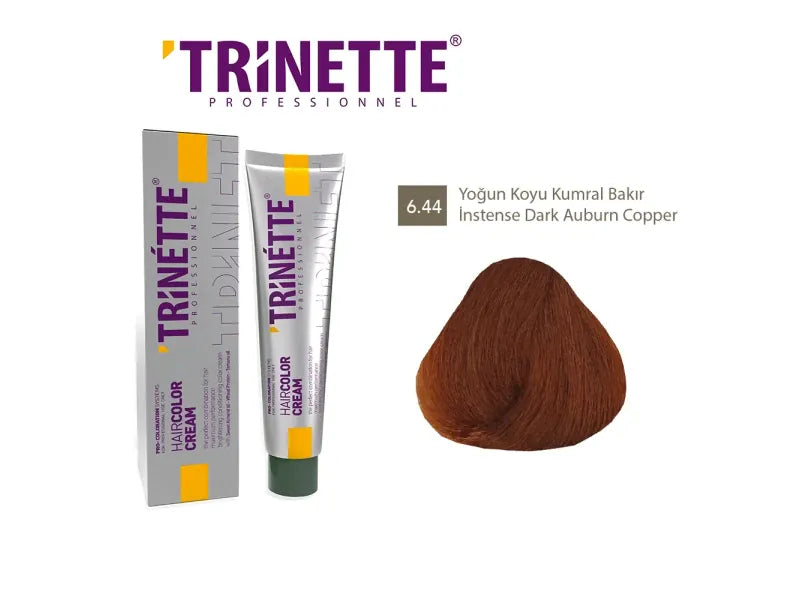 TRINETTE Haarfarbcreme – 6.44 Intensives Dunkles Auburn Kupfer – 100ml