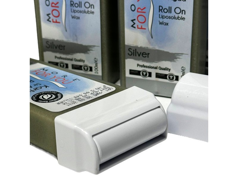More For You Silber Roll-On Liposolubles Wachs 100ml Sanfte Haarentfernung