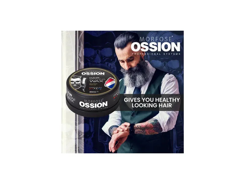 Ossion Extra Starkes Haarstyling Wachs 150ml - Wasserbasiert, Glanz & Halt für alle Haartypen
