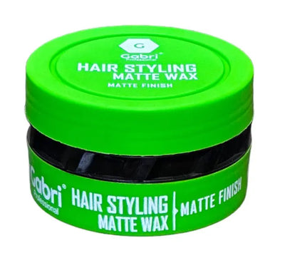 Gabri Aqua Styling Wax 150ml, strong hold, shiny finish, water-based formula, green container.