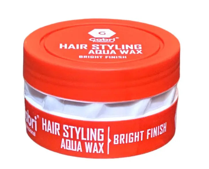 Gabri Aqua Styling Wax 150ml container for strong hold and shiny finish.