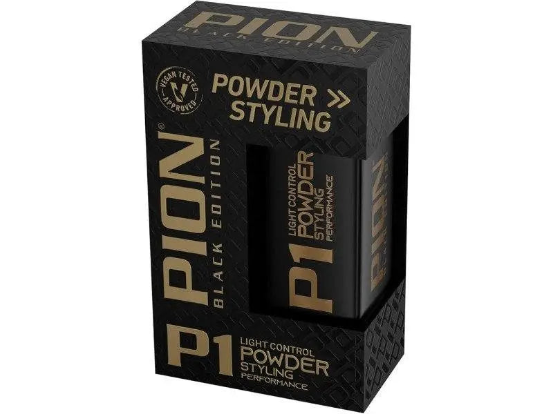 Pion Black Edition Hair Styling Powder 20g packaging for volume and matte finish