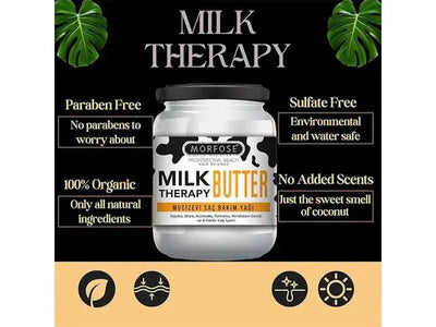 Morfose Milk Therapy Butter Haarpflegeöl 200ml for nourishing dry, damaged hair with milk proteins and oils.