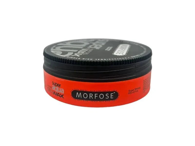 Morfose Super Aqua Gel Wax 175 ml container with black lid and red label.
