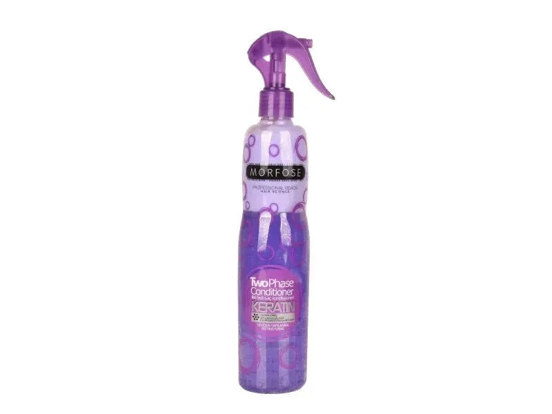 Morfose 2 Phase Conditioner Spray 400ml bottle with purple packaging.