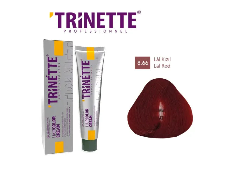 TRINETTE Haarfarbe Creme 8.66 Lal Rot 100ml – Intensive, lebendige und dauerhafte Haarfarbe