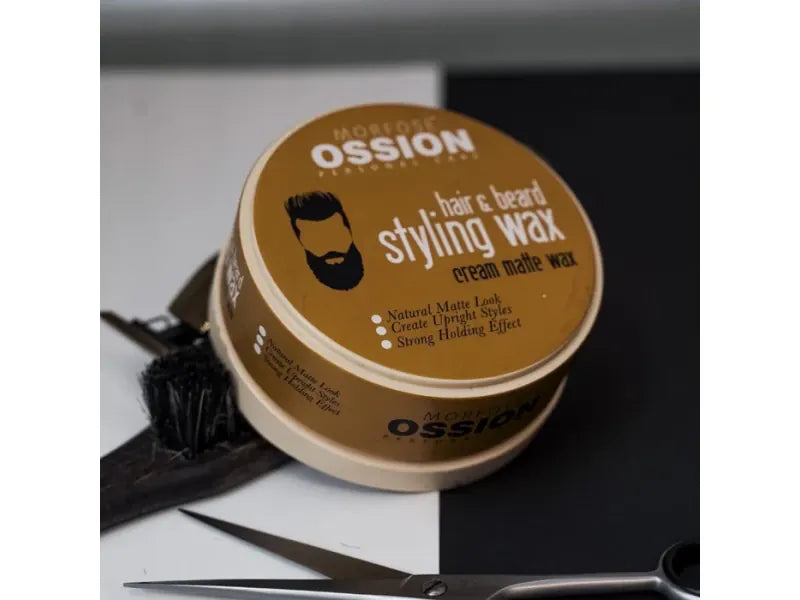 Ossion Haar & Bart Styling Wachs 150ml – Mattes Finish, Starker Flexibler Halt