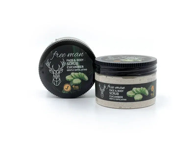 Free Man Erfrischendes Gurken Gesichts- & Körperpeeling 300ml für Männer