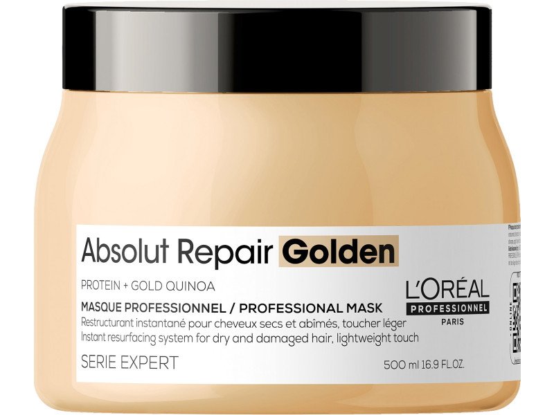 L'Oréal Professionnel Absolut Repair Gold Haarmaske 500ml – Tiefenreparatur mit Quinoa-Proteinen