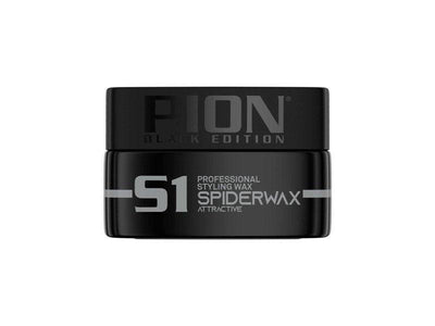 Pion Hair Styling Aqua Wax for strong hold and shiny finish.
