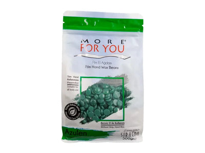 More For You Azulen Filmwachs Handbohnen 500g – Sanfte, Schmerzreduzierte Haarentfernung für glatte Haut