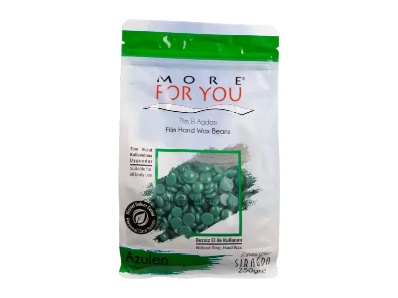 More For You Azulen Filmwachs Handbohnen 250g – Sanfte, beruhigende Haarentfernung