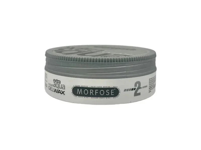 Morfose Super Aqua Gel Wax 175 ml jar with strong hold and shiny finish.