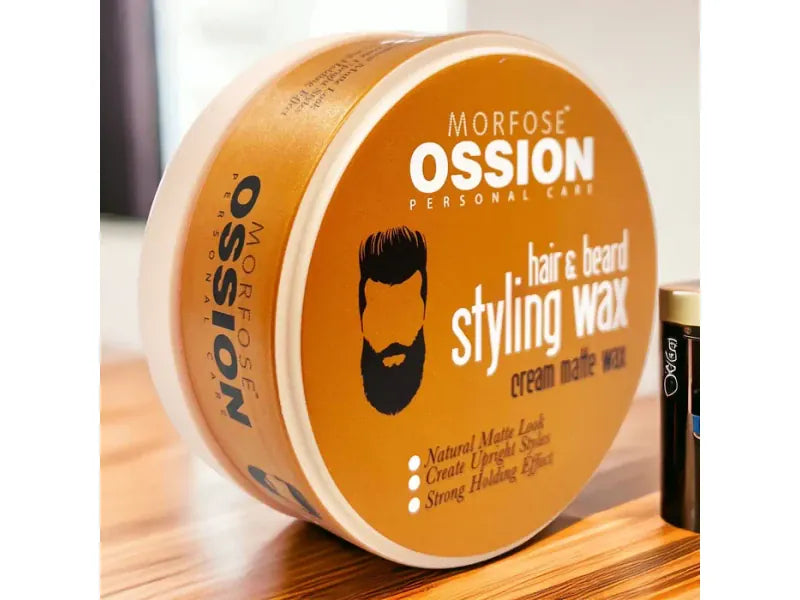 Ossion Haar & Bart Styling Wachs 150ml – Mattes Finish, Starker Flexibler Halt