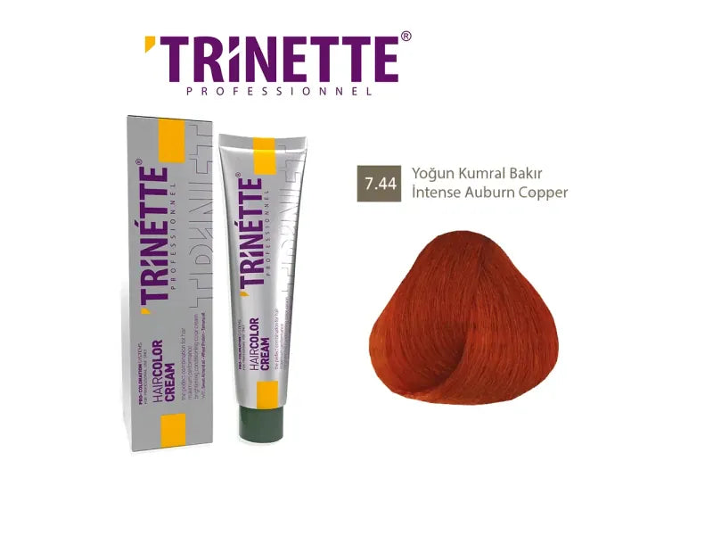 TRINETTE Haarfärbecreme 7.44 Intensives Kupfer-Auburn 100ml für leuchtende Farben